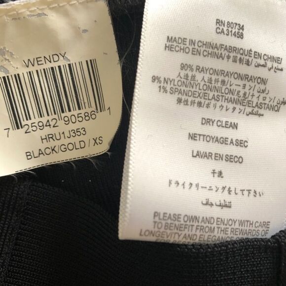 Herve Leger Black Top with Gold Accents XS - Picture 7 of 12